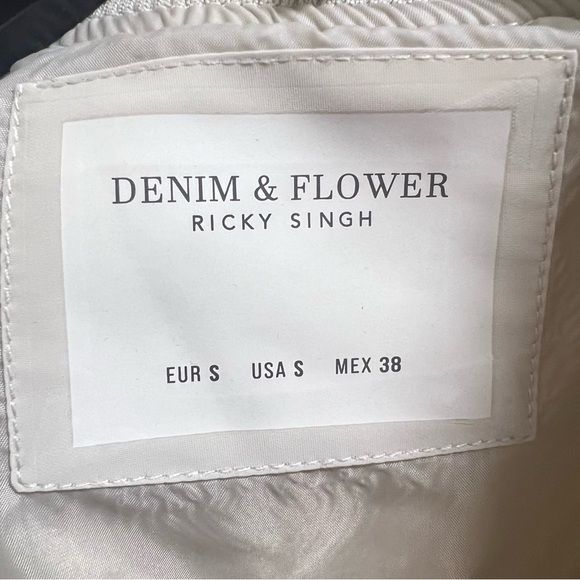 DENIM & FLOWER Men's Classic Bomber Jacket - Sand / Khaki - S - Picture 11 of 12